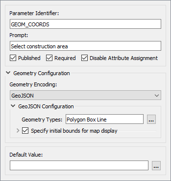 Setting up the Geometry published parameter