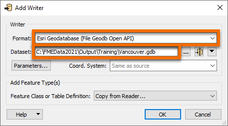 Filled out Add Writer dialog