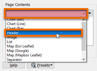 Choosing a Header for the first Page Contents