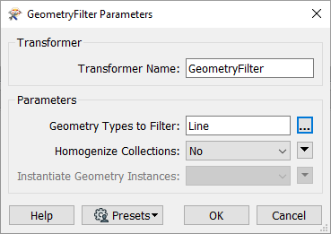 Setting GeometryFilter parameters