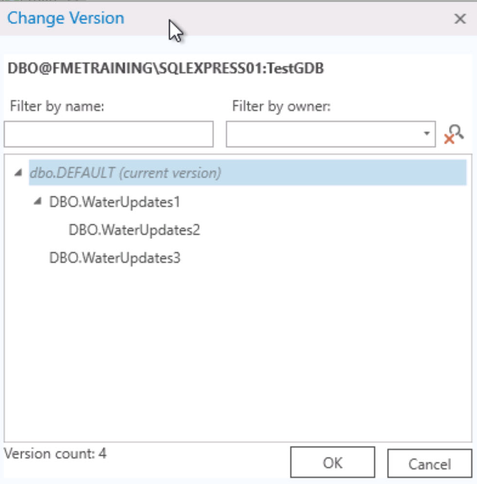 Inspect versions in ArcPro