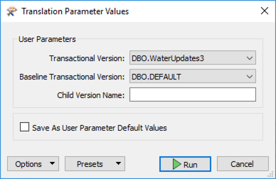 Translation parameter values