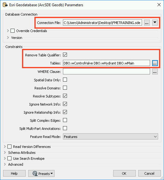 Reader parameters