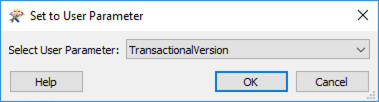 Set to User Parameter dialog