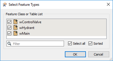 Select feature types