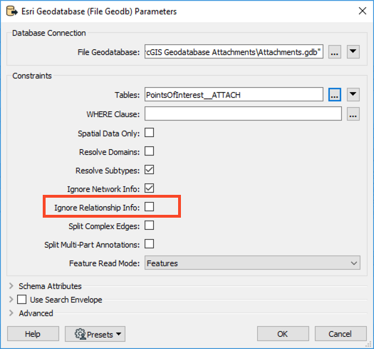 deactivate the "Ignore Relationship Info" parameter