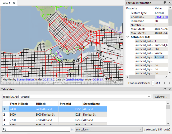 view Roads in Visual Preview
