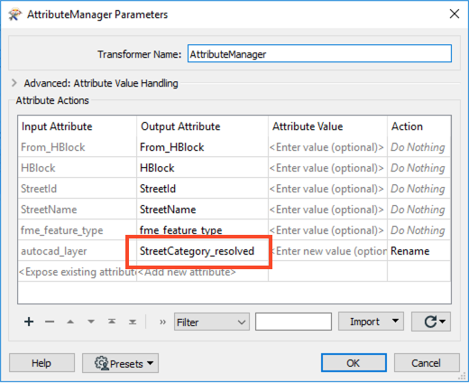 create StreetCategory_resolved