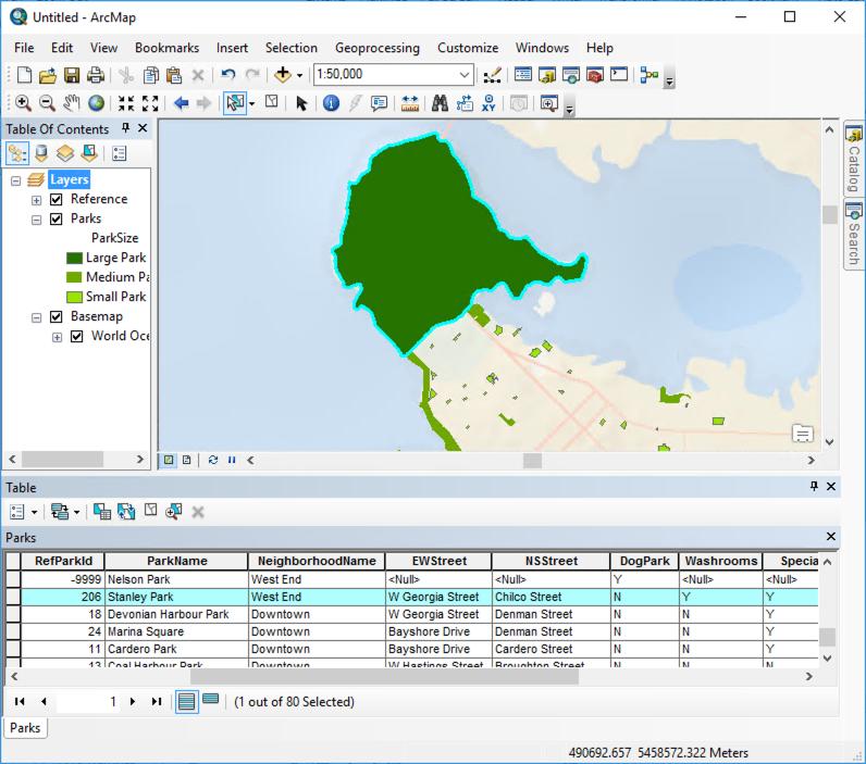 View the output geodatabase in ArcMap
