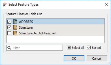Select feature types