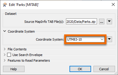 Setting the coordinate system for the reader