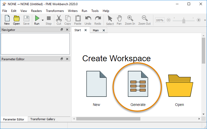 Generate Workspace button