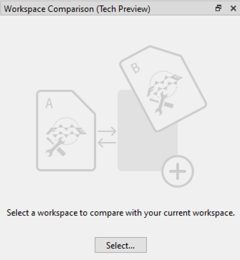 An empty Workspace Comparison window