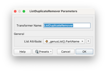 ListDuplicateRemover parameters