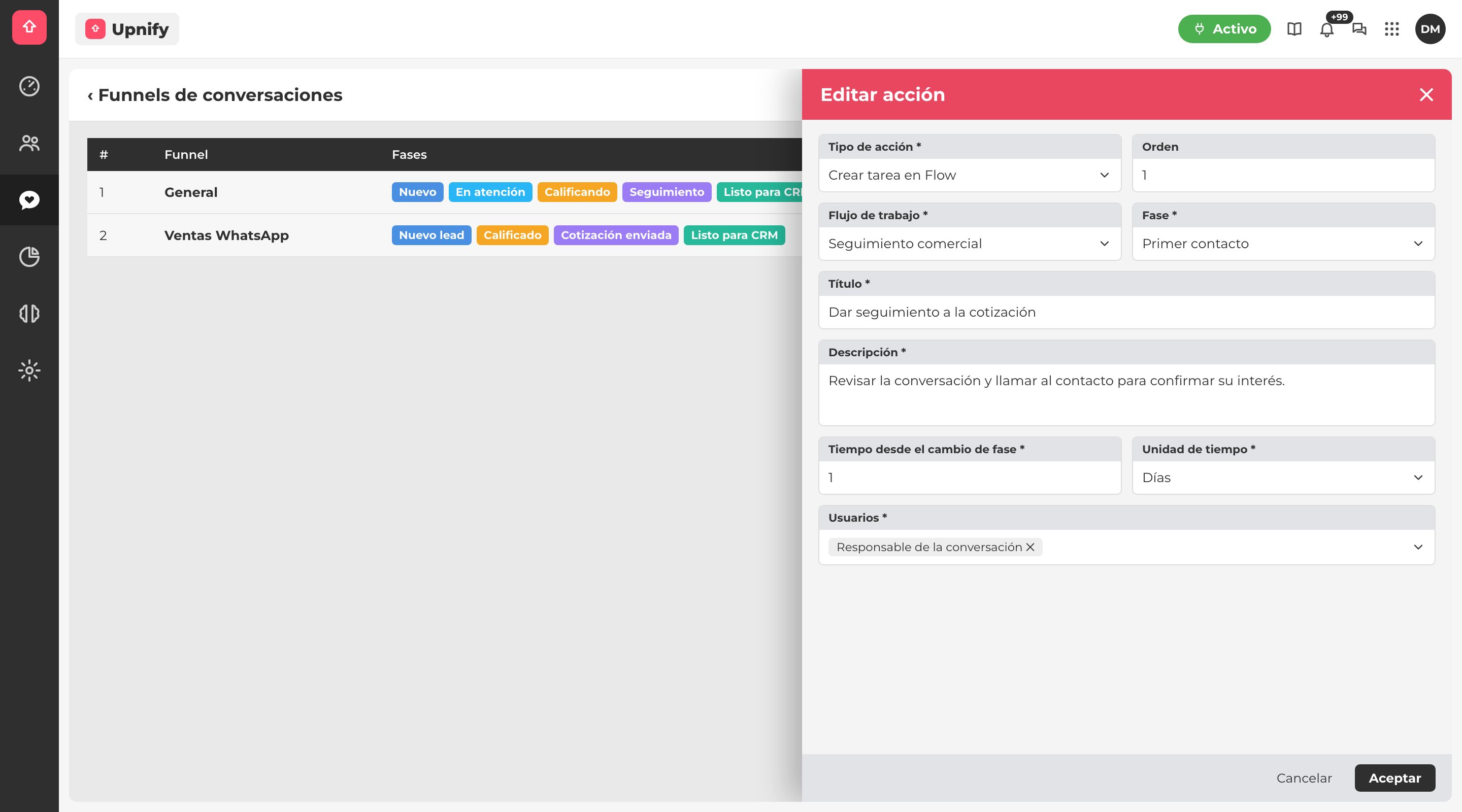 Configuring an automated stage action