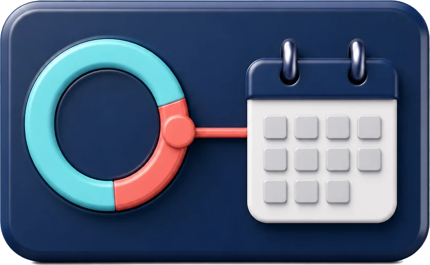 Certainty indicator next to an estimated date on a calendar