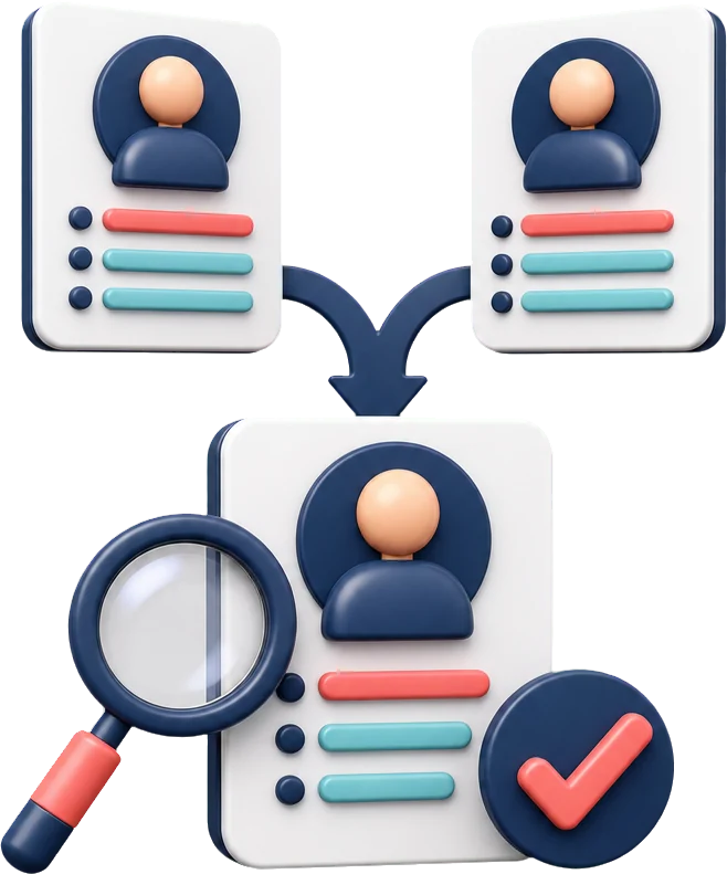 Two records for one person being reviewed for consolidation