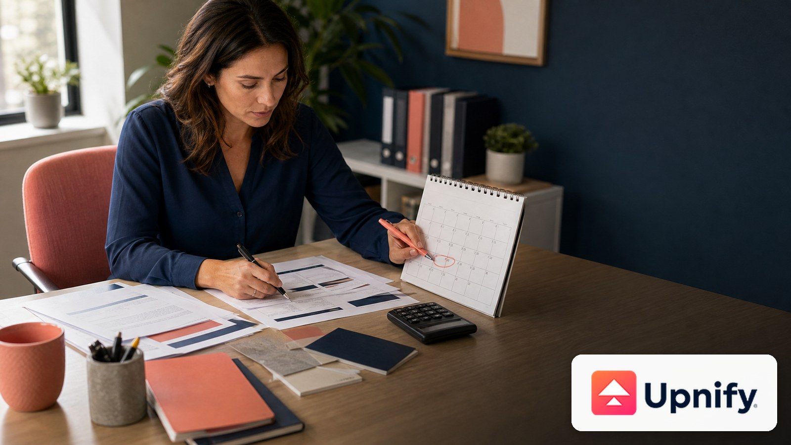 Sales team reviewing a sale in a modern work setting.