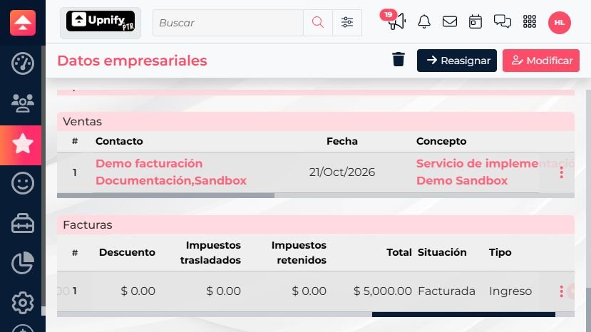 Venta de demostración con un CFDI emitido y marcado como Facturada