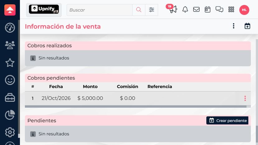 Venta de demostración con un cobro PPD de cinco mil pesos todavía pendiente