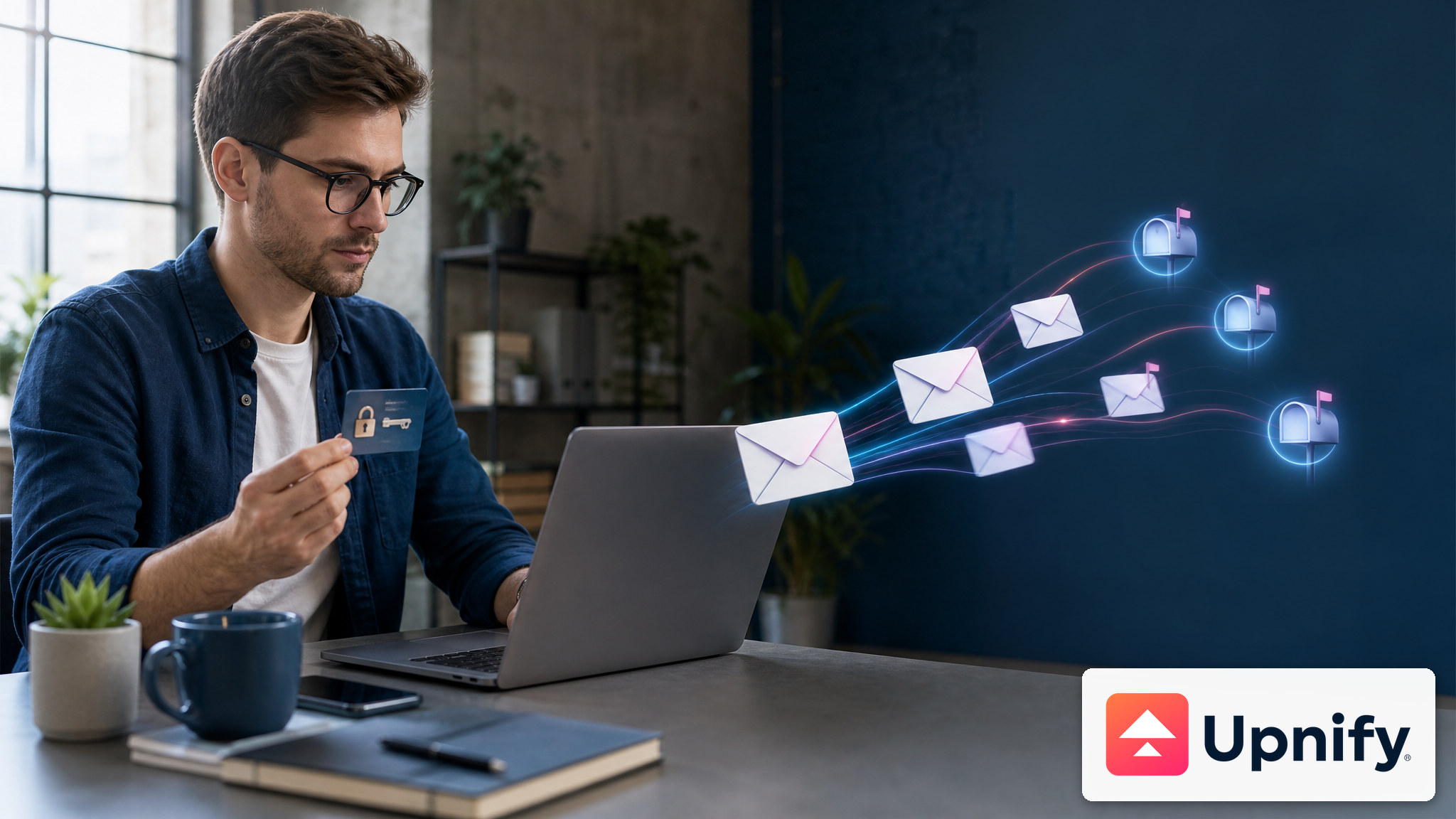 A user prepares a secure key for sending CRM email to customers