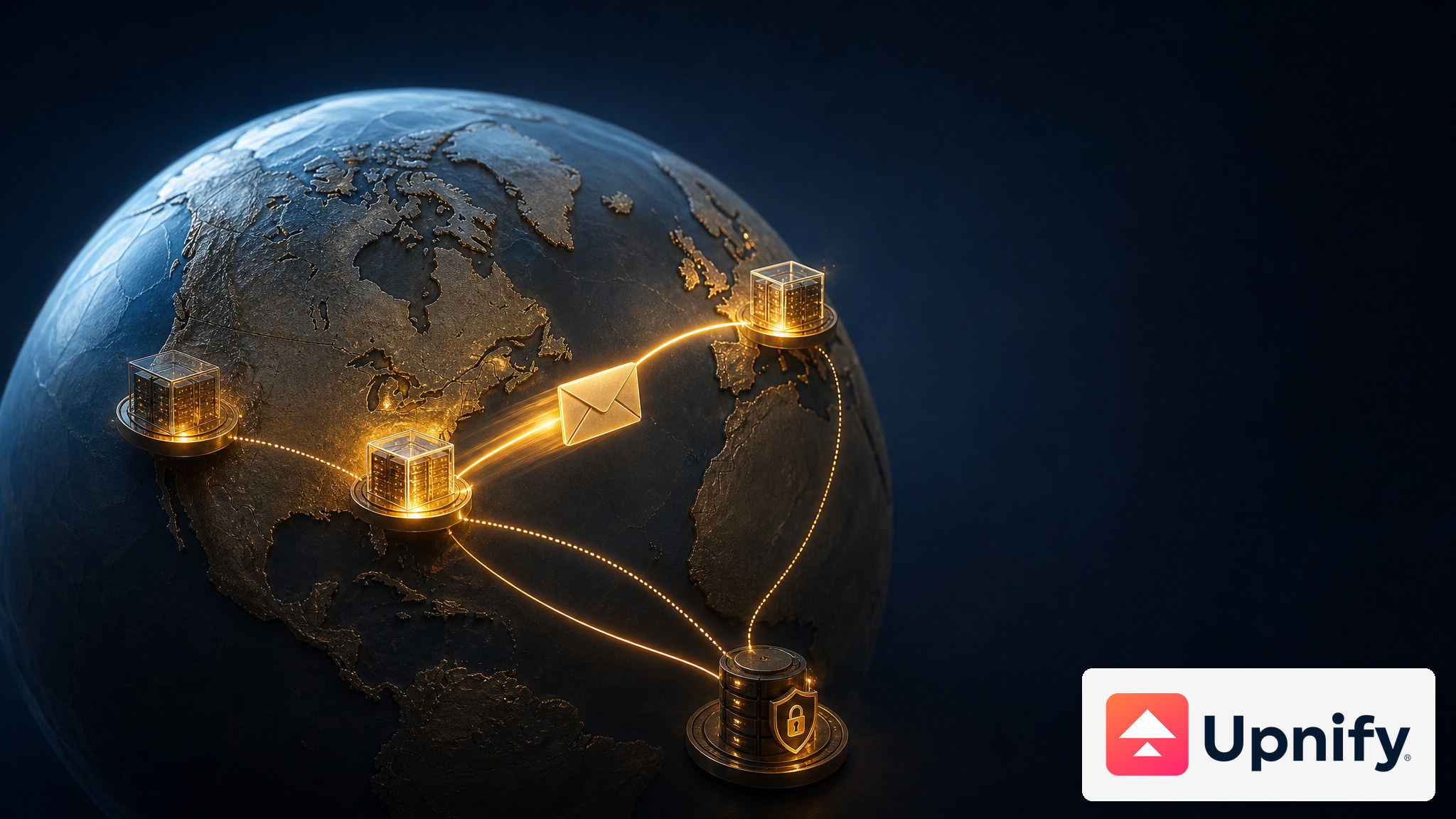 Amazon SES regions connected to an email delivery service with one region selected