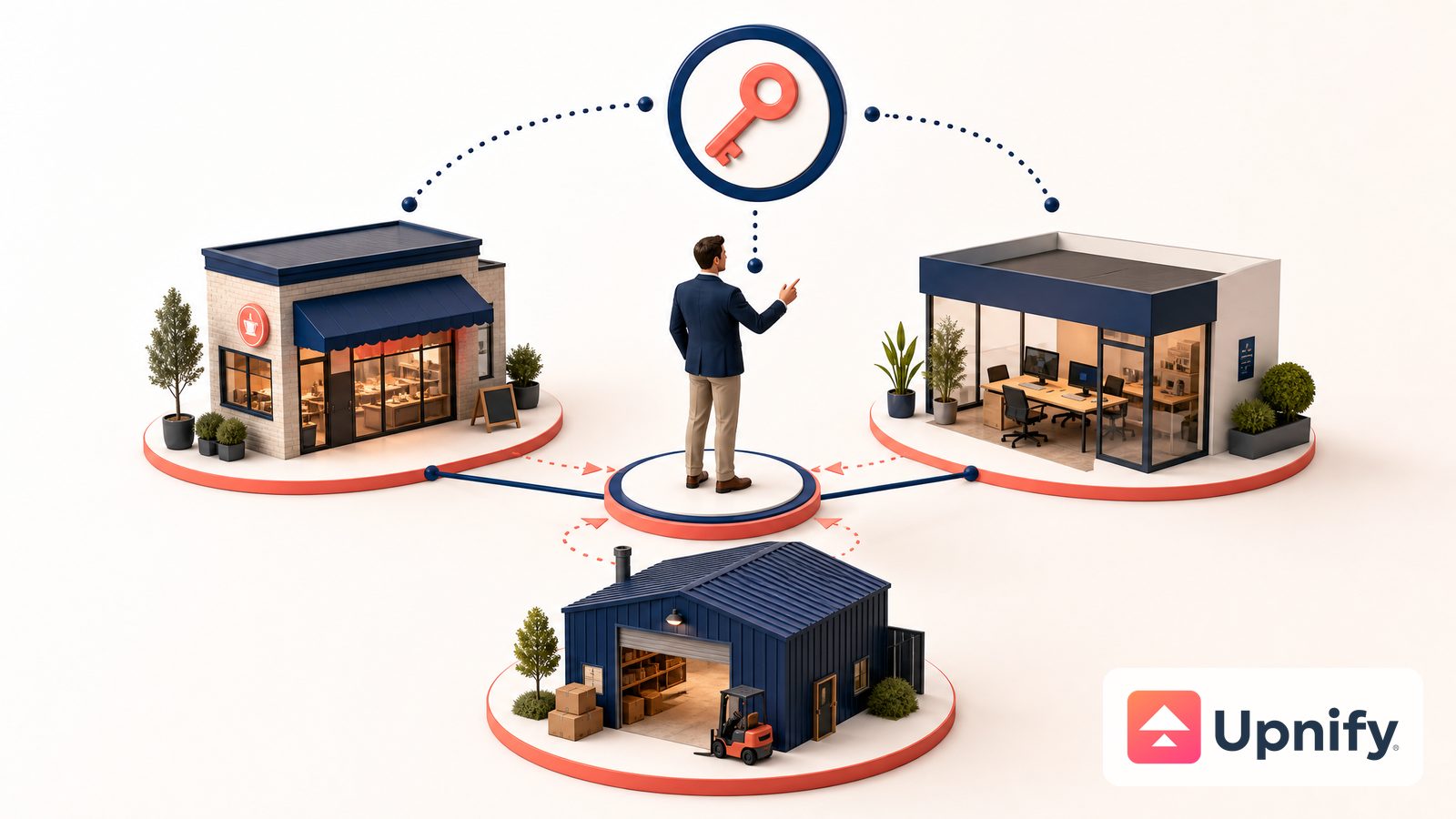 Person connected to multiple company locations kept organized