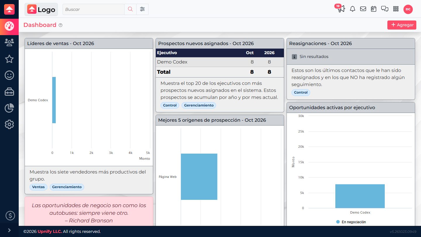 CRM \u2014 organize o processo comercial en Upnify Suite