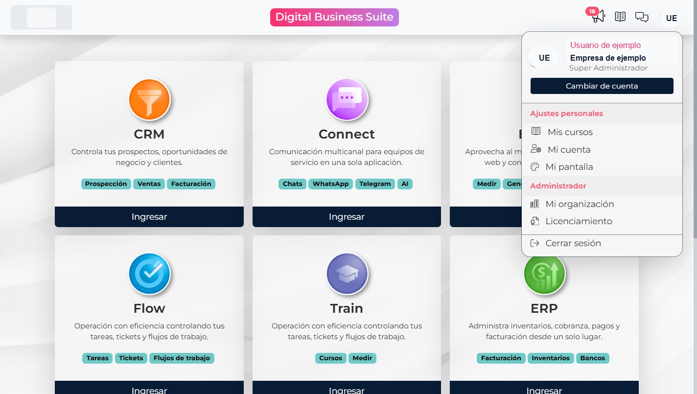 Upnify user menu with the Change account button.