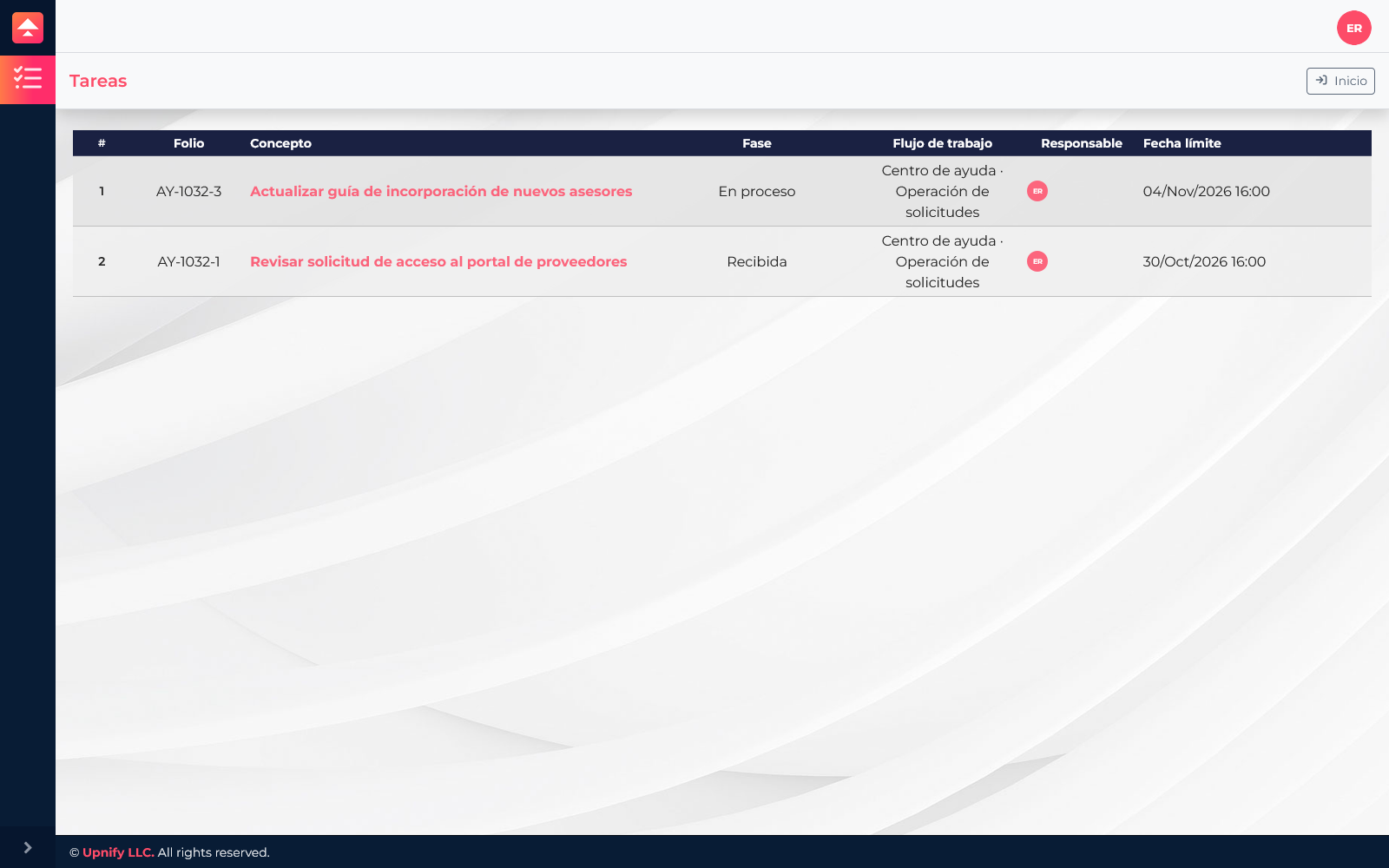 Offline list showing the current user’s active tasks in the prepared workflow