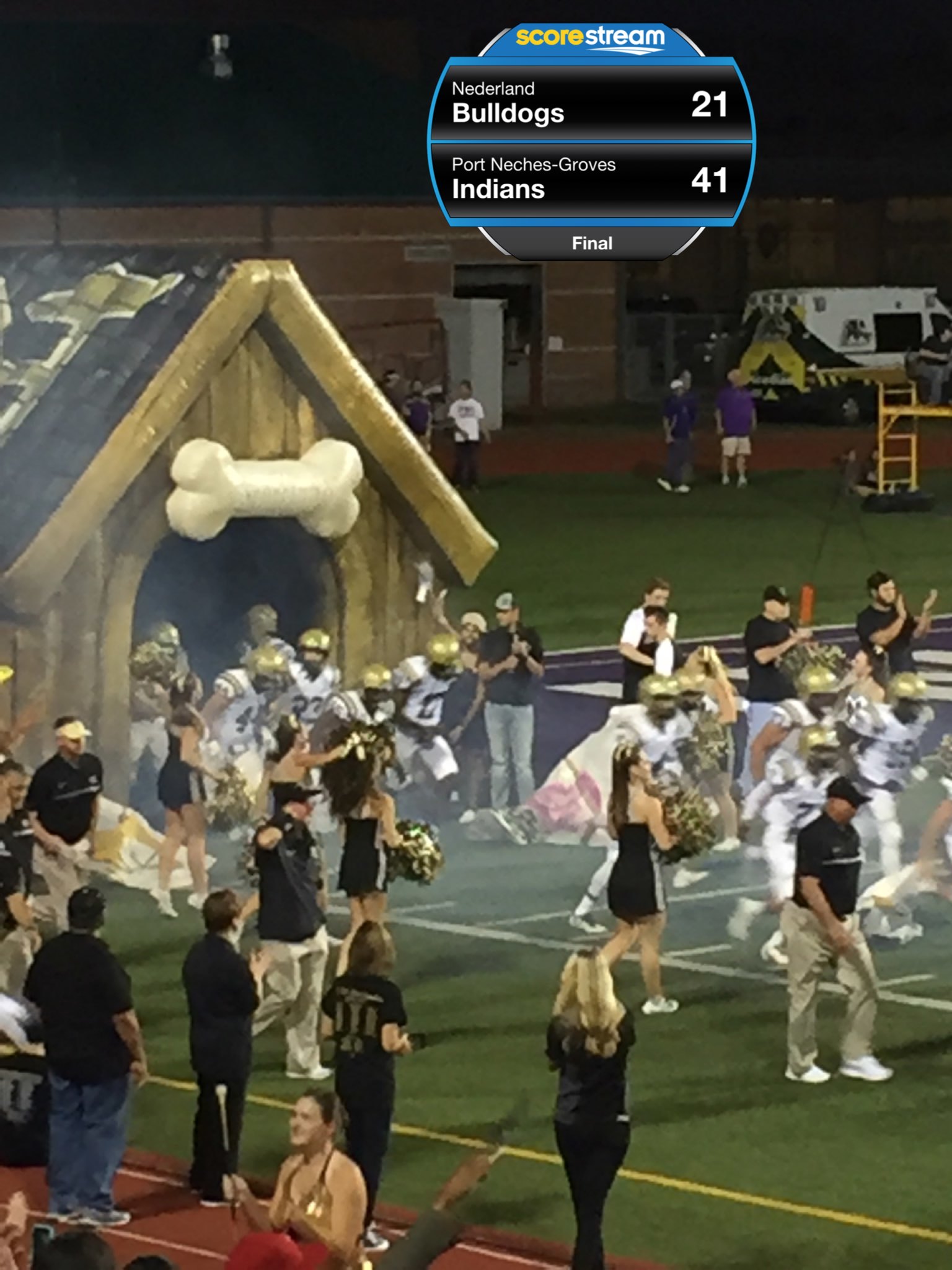 The Port NechesGroves Indians defeat the Nederland Bulldogs 41 to 21