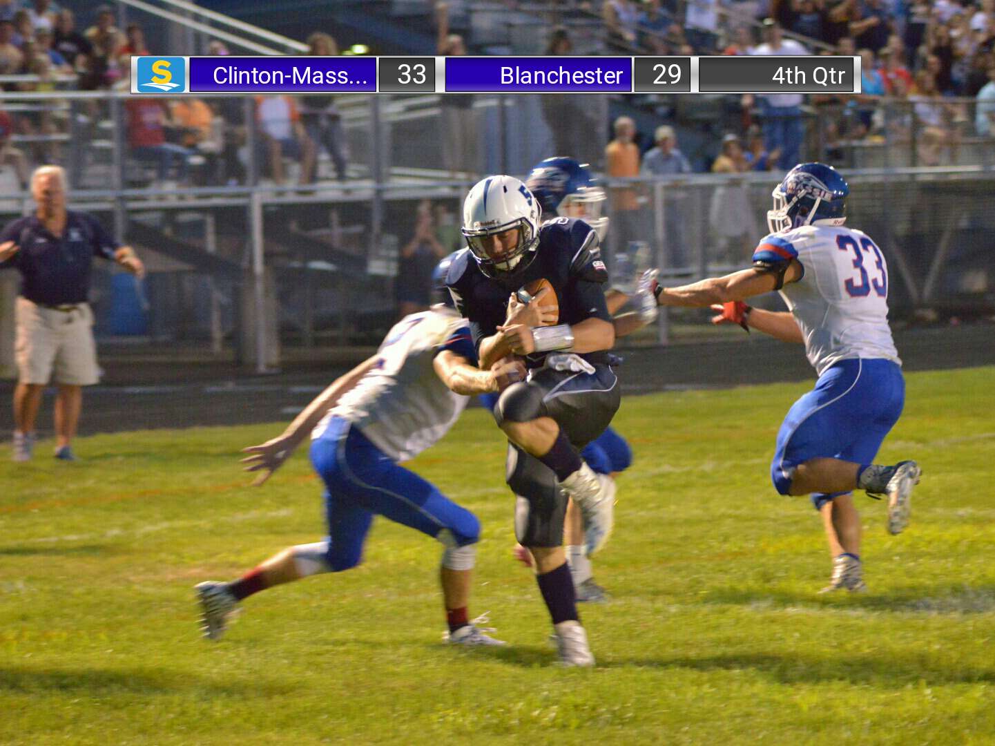 The Clinton-Massie Falcons defeat the Blanchester Wildcats 33 to 29