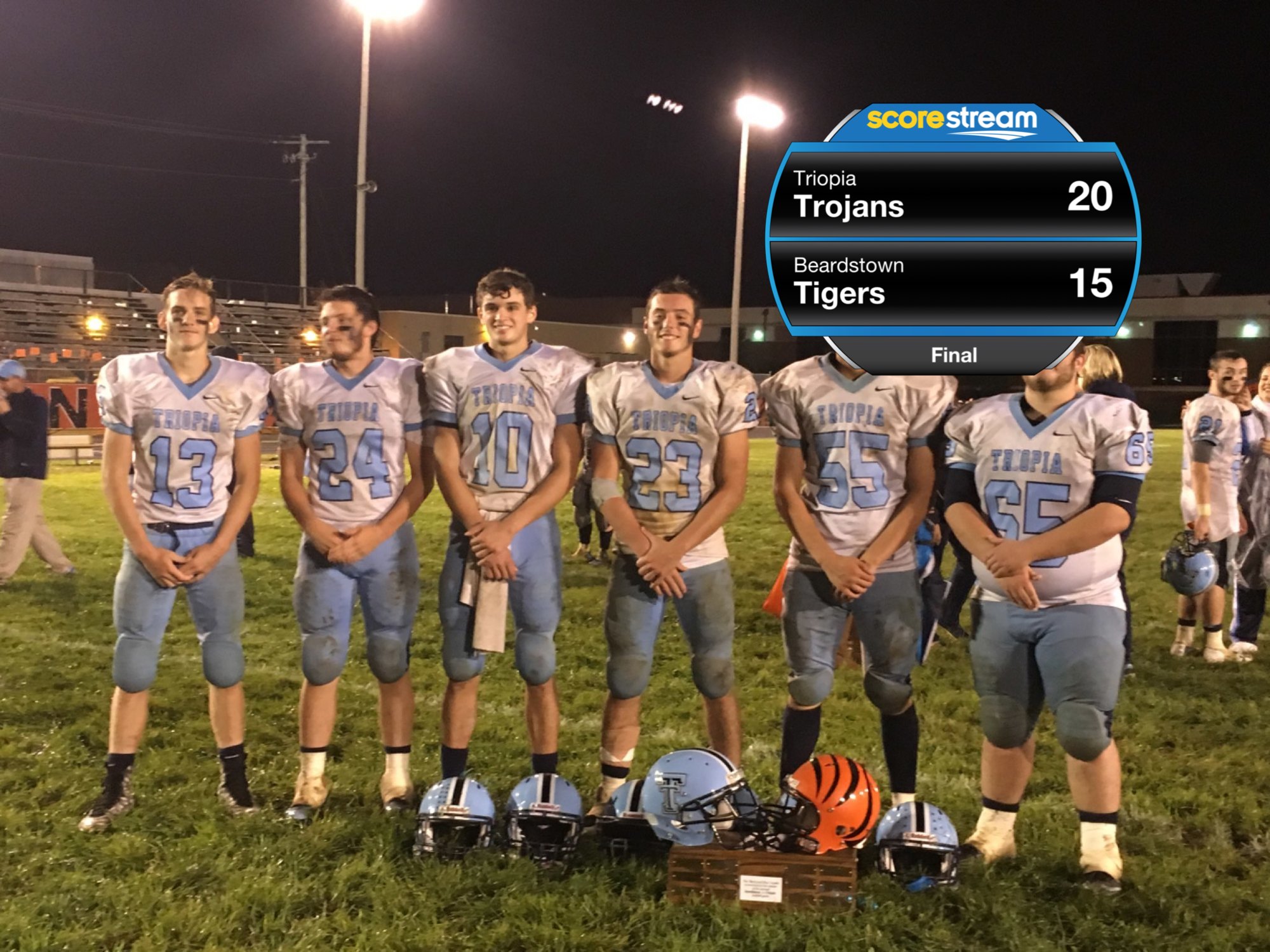 The Triopia Trojans defeat the Beardstown Tigers 20 to 15 ScoreStream