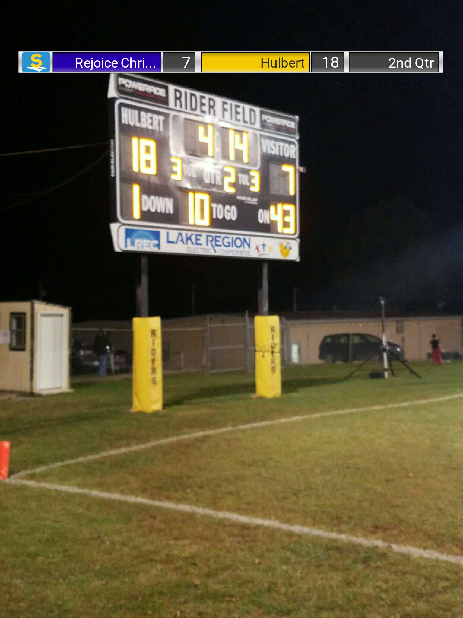 The Rejoice Christian Eagles defeat the Hulbert Riders 35 to 34