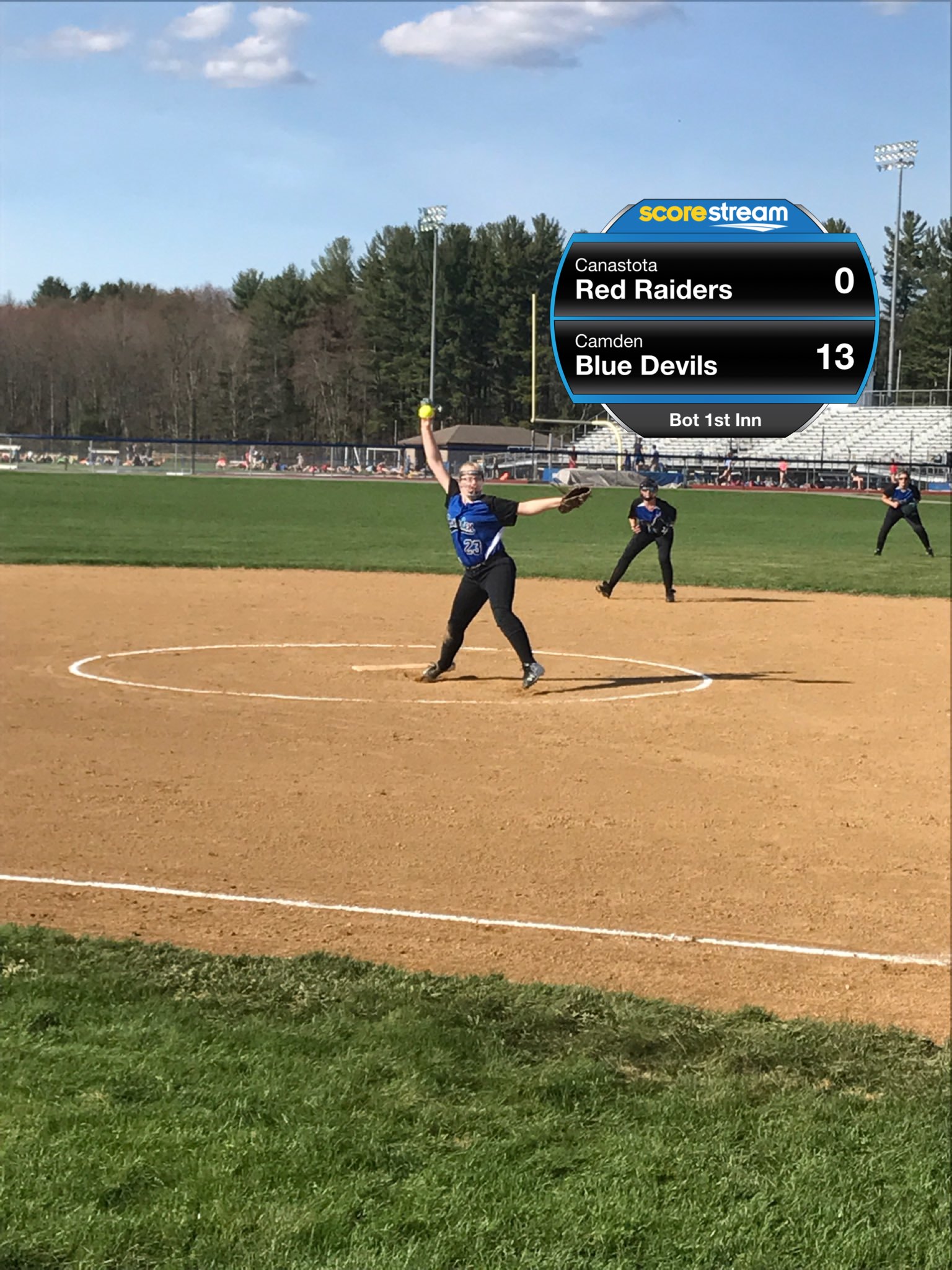 The Camden Blue Devils defeat the Canastota Red Raiders 21 to 4