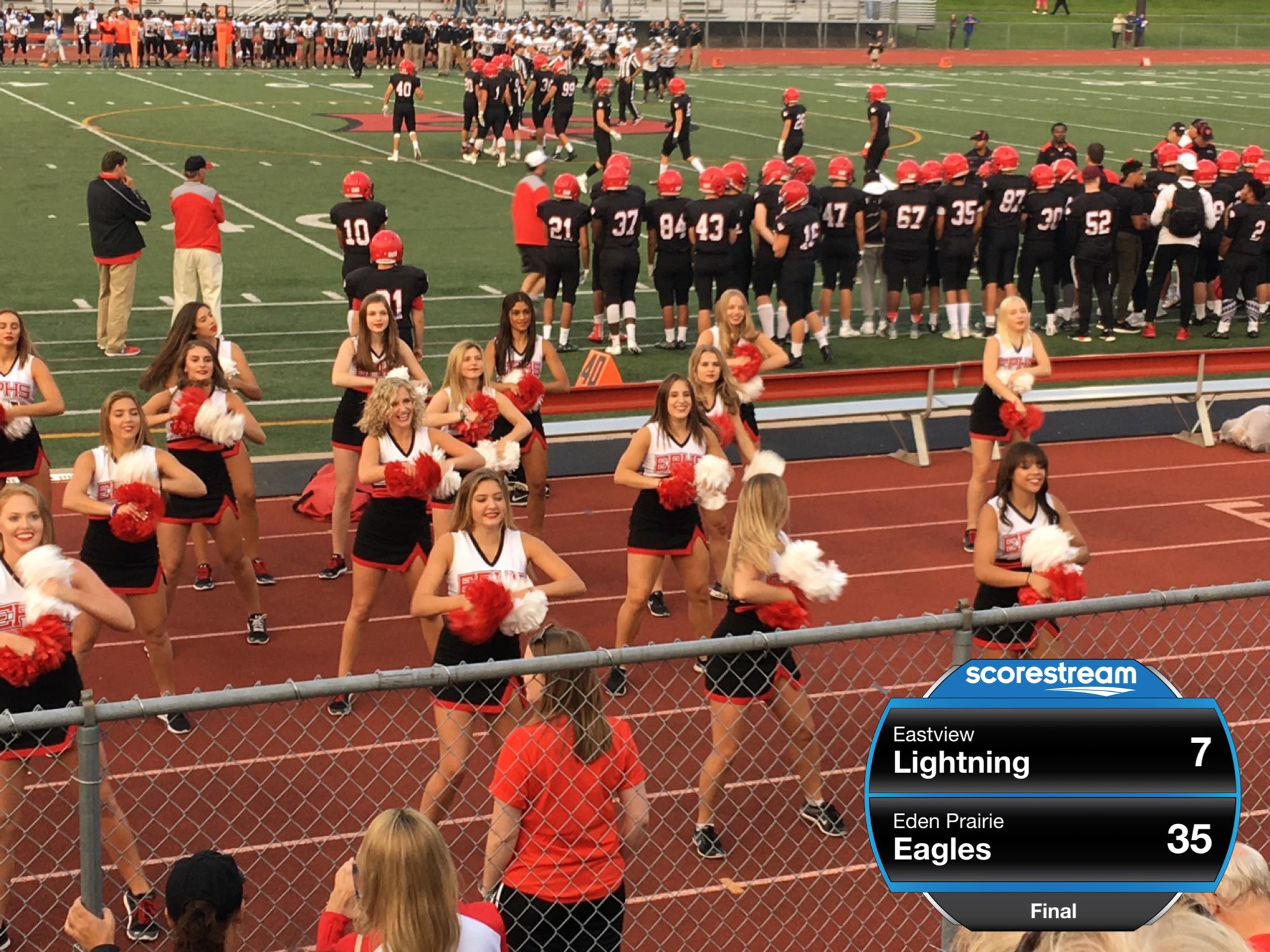 The Eden Prairie Eagles defeat the Eastview Lightning 35 to 7 ScoreStream