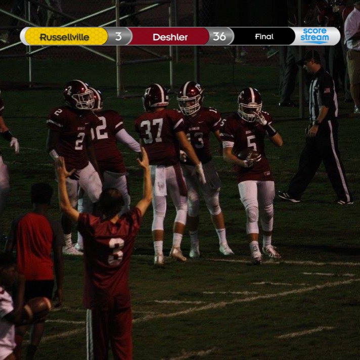 The Deshler Tigers defeat the Russellville Golden Tigers 35 to 3