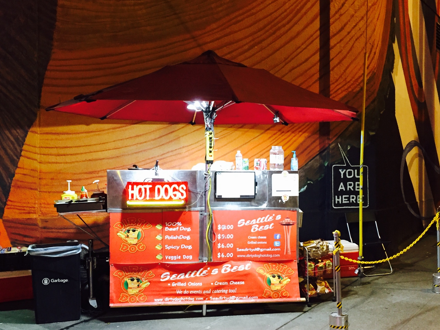 Dirty Dog Hot Dog Food Cart Schedule Hot Dogs, Vegetarian, American