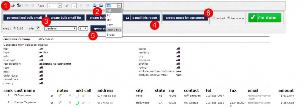 report features