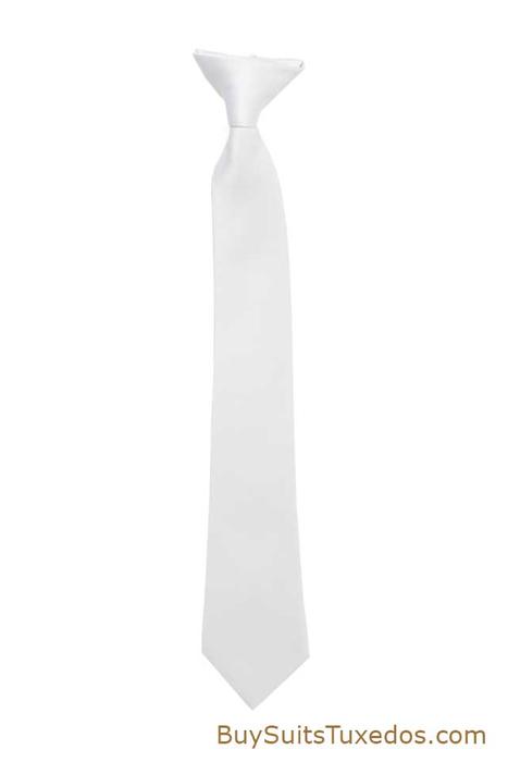 White Boys Clip On Necktie