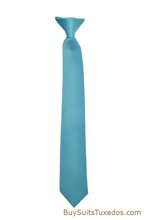 Teal Boys Clip On Necktie