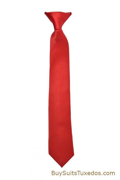 Red Boys Pre-Tied Necktie