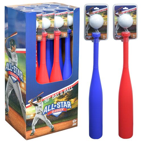Wholesale 30" Baseball Bat and Ball in PDQ 130.1G Product