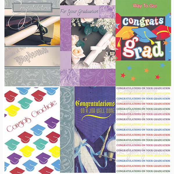 300 Assorted General Wrapped Graduation Cards