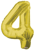 34 Gold Number 4 Mylar Balloon image 1