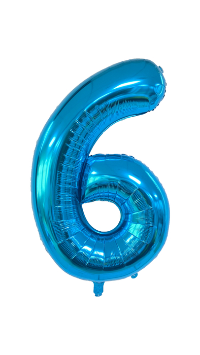 34 inch Royal Blue Number 6 Mylar Balloon