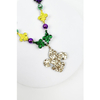 22 Inches Mardi Grass Glitter Fleur De Lis Necklace image 3