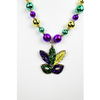 22 Inches Mardi Grass Glitter Mask Necklace image 3