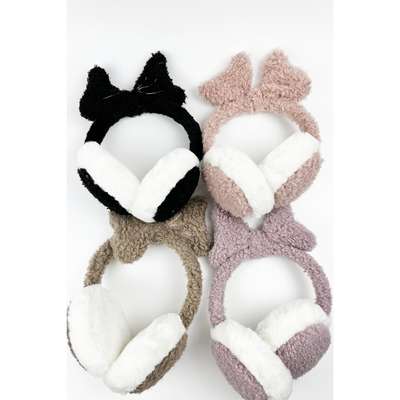 Bow Winter Warm Furry Earmuffs