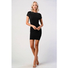 Petite Fit Bodycon Mini Dress Scoop Neck Black Dress image 4